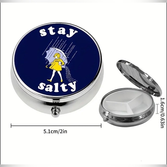 🐰 Stay Salty Multi-Use Pill Box Mirror Container - Picture 2 of 8
